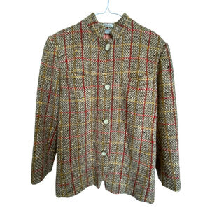 Rouie Pure Virgin Wool Tweed Blazer Vintage Made in Canada